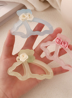 蝴蝶花朵佳芯亚克力抓夹超仙