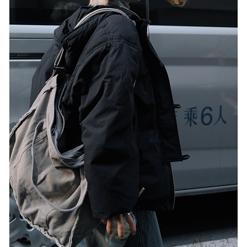 废风破碎感水洗个性毛边大容量工装百搭帆布托特包单肩手提斜挎包,淘宝优惠券,粉丝福利购,淘宝优惠卷