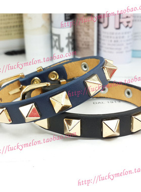 欧美款欧美女皮手镯朋克风铆钉