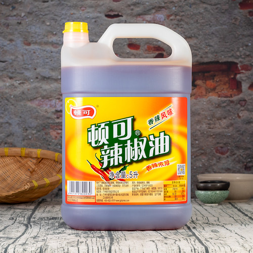 顿可辣椒红油5L桶餐饮装香辣风味火锅蘸料凉拌麻辣烫捞汁上色红油 - 图1