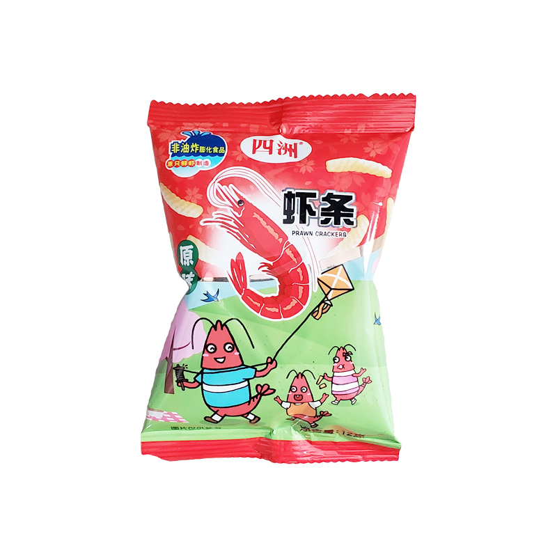 四洲虾条12g*24包原味网红鲜虾膨化食品儿童聚会休闲零食小吃包邮 - 图3