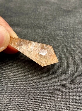天然水晶灵摆 金草莓晶灵摆吊坠 水晶挂件 毛衣链项链 一物一图