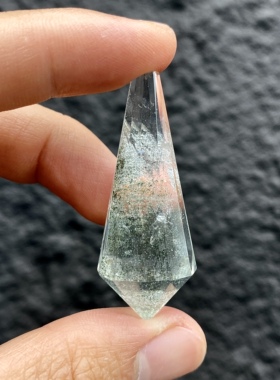 天然水晶 星光绿幽灵灵摆吊坠套链 水晶挂件 毛衣链项链 一物一图