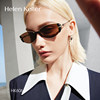 Helen Keller small brown mirror old money style sunglasses women's sunglasses anti-UV HK606