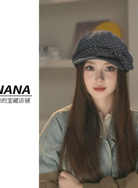 原创设计 波点蝴蝶结八角帽女显脸小百搭秋冬休闲