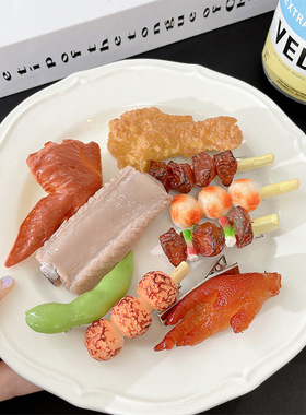 排骨仿真食物食玩鸡翅搞怪烤肉发夹鸡腿创意侧边夹子个性趣味发卡