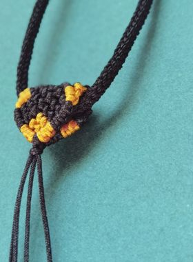 手工编织绳挂饰精致爱心扣头DIY毛衣项链