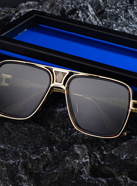 商务欧美时尚方框太阳镜男