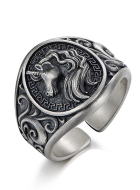 复古组合叠戴男士戒指潮流个性单身食指戒小众冷淡风戒指批发