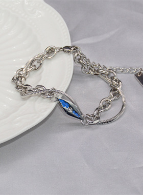 钛钢熔岩冷淡风手链男潮高级感小众学生时尚嘻哈百搭个性男士饰品