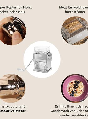 德国代购Marcato Grain Mill Cereal Flake Maker谷物磨粉麦片机
