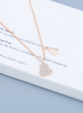 新加坡小众品牌风带钻吊坠锁骨链