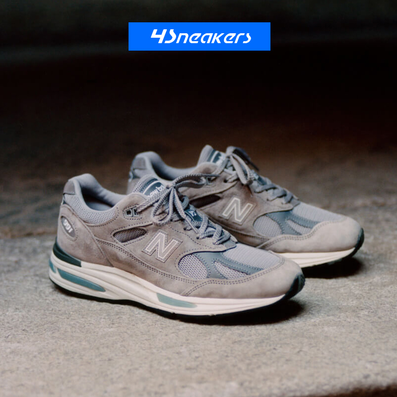 WTAPS X New Balance NB991V2圆头系带低帮跑步鞋U991GL2 - 图1