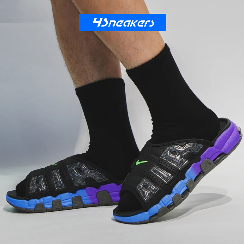 耐克Nike Air More Uptempo Slide大Air黑白运动拖鞋FD9885-100-图0