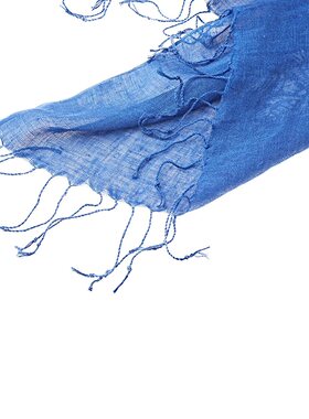 圣迪家女式图腾复古流苏毛边亚麻围巾3711