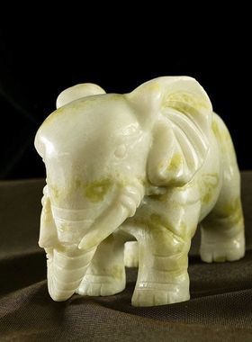 天然蓝田玉玉石大象摆件吉祥如意象摆饰玉石大象客厅家装玄关摆设
