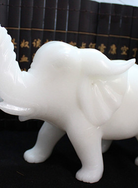 天然吉祥如意白玉大象阿富汗中式