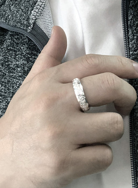 手工雕刻戒指纯银指环王魔戒男