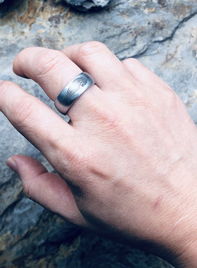 男士钨金复古饰品戒指