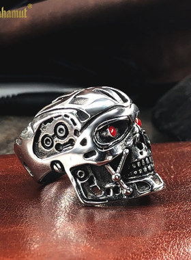 终结者戒指钛钢朋克男骷髅头朋克
