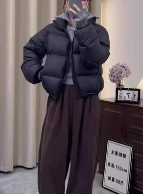 潮牌肯豆风短款羽绒服女冬季新款