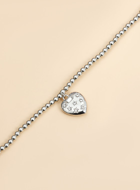 Norns欧美北欧冷淡未来感镶嵌五星爱心吊坠锁骨链简约串珠项链