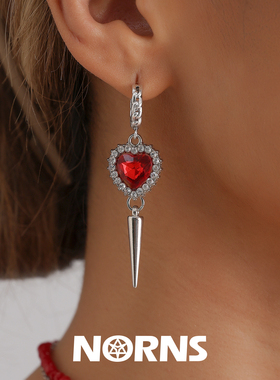 Norns欧美暗黑少女系锥形爱心项链ins清冷辣妹Y型套装necklace