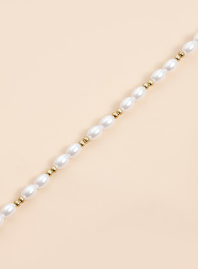 Norns欧美轻奢简约仿米珠鱼形吊坠项链女小巧仿珍珠串珠OT扣项饰