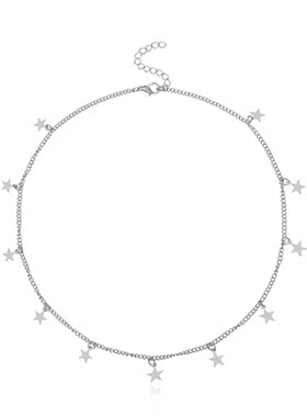 欧美蹦迪配饰五角星吊坠锁骨链