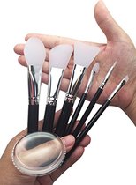 JJMG 7pcs Clear Silicone Makeup Brush Applicator Spo