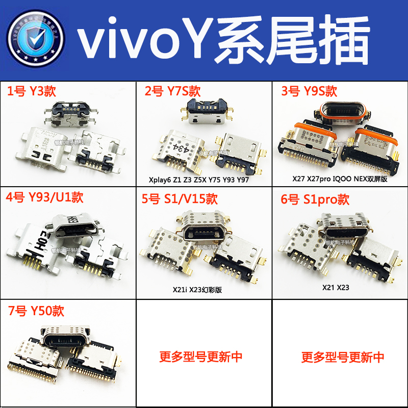 适用VIVO Y10Y30Y33Y33s Y51s Y52s Y53s Y54s Y74s Y76s Y77尾插-图1