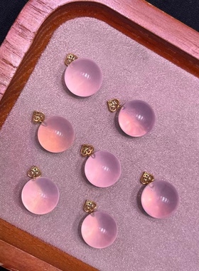 莫桑比克六芒星光粉晶转运珠 珠珠规格:12mm左右，搭配18k金扣头