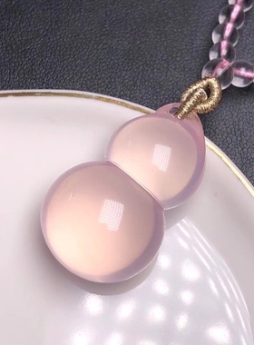 粉水晶葫芦吊坠•毛衣链两用款 葫芦是福寿: 34.20.16mm