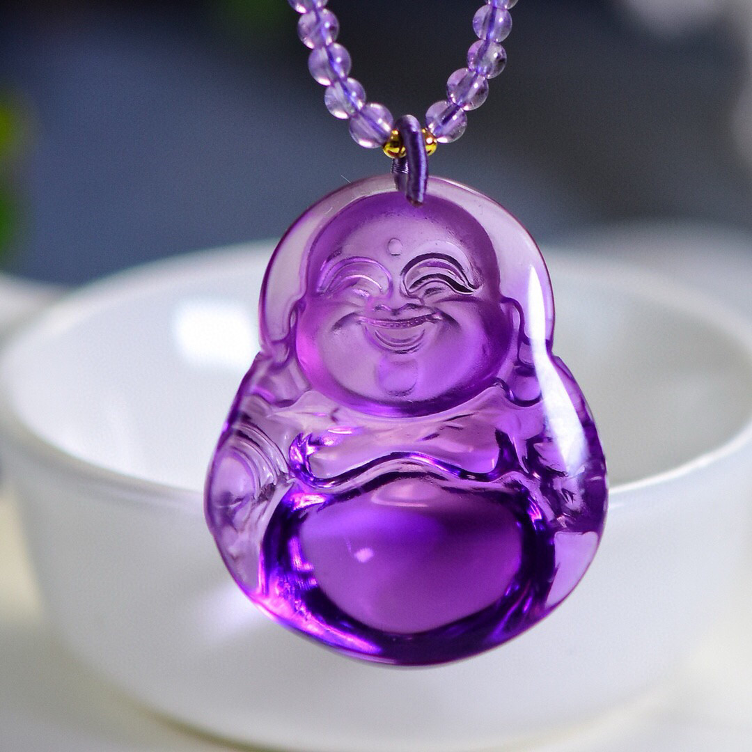 天然紫水晶弥勒佛吊坠项链女款弥勒佛挂坠毛衣链紫水晶弥勒佛项链,淘宝优惠券,粉丝福利购,淘宝优惠卷