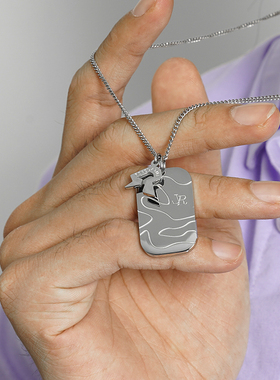 ROADLATIVE和平反战军牌钛钢项链