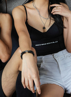 ROADLATIVE玫瑰钛钢情侣玛瑙手链