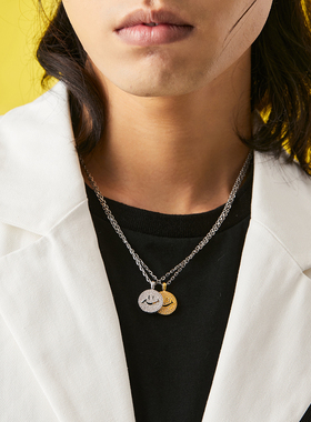 ROADLATIVE原创镶钻笑脸吊坠项链