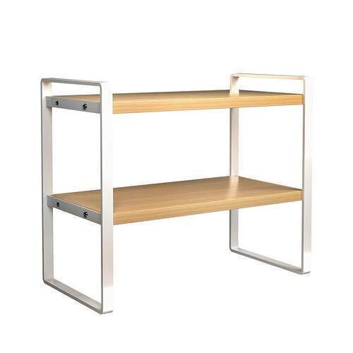 桌面置物架多层书桌办公桌分层收纳架简易铁艺学生宿舍桌上小书架 - 图3