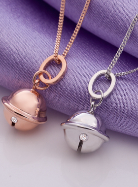 925纯银铃铛刻字锁骨链女生定制