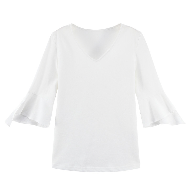 梵凯t恤女2020春装新款纯色打底衫 梵凯T恤