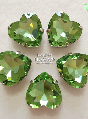 diy饰品玻璃水钻手缝草绿多形状