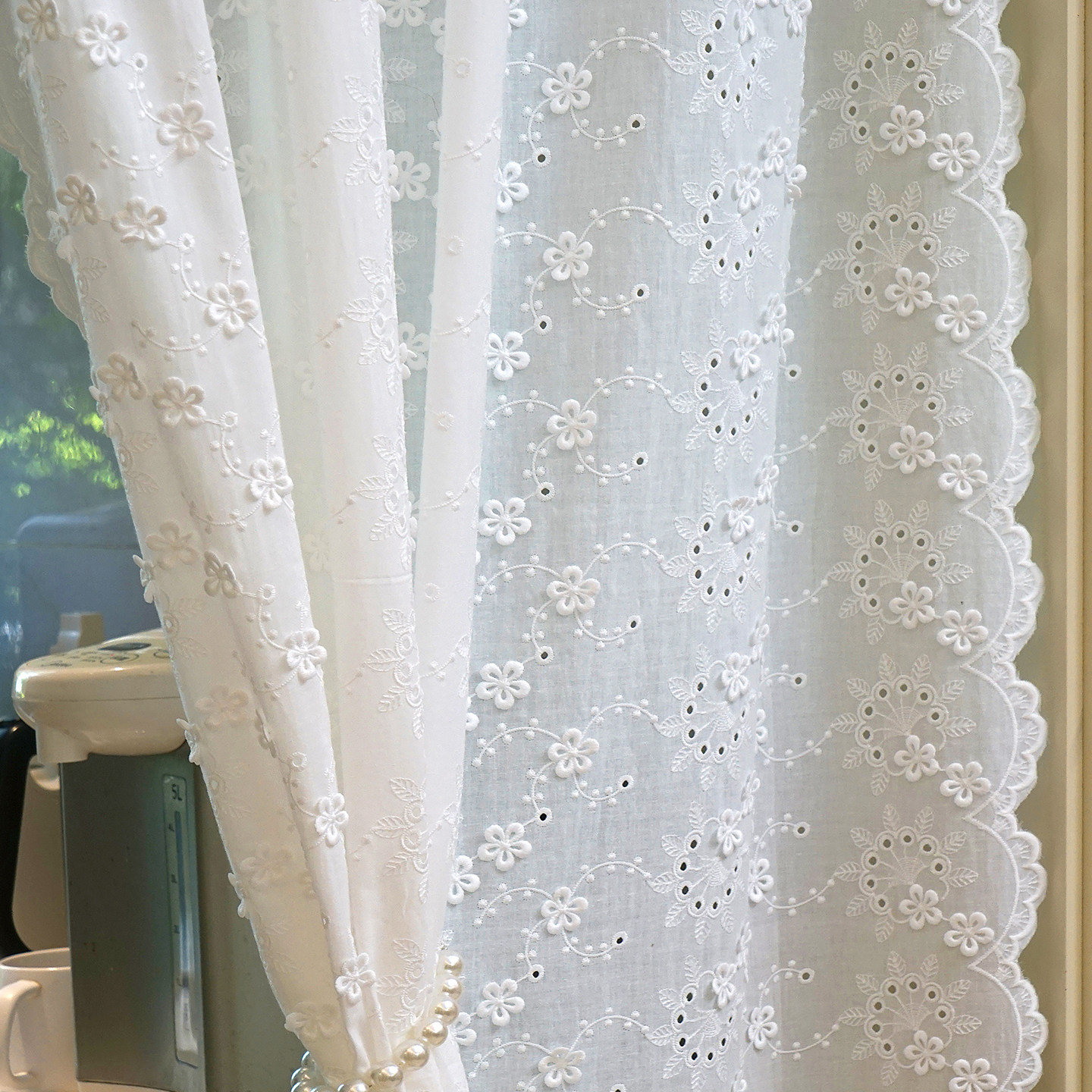 法式立体纯棉刺绣窗帘 门帘美式隔断帘 半帘飘窗帘 屏风遮挡帘,淘宝优惠券,粉丝福利购,淘宝优惠卷