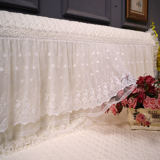 Pure cotton bedside cover princess style bedside cover multi-purpose