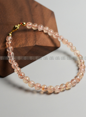 ciel原创手作天然手链士多啤梨女