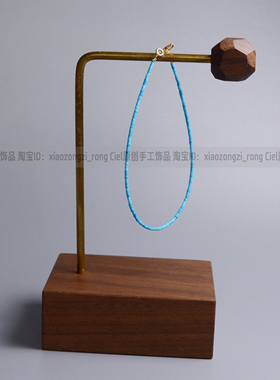 天然浅蓝绿松石极细手链管珠1mm