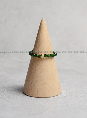 原创手工天然绿砂石戒指星空石