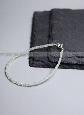 天然葡萄石手链2mm极细方糖珠