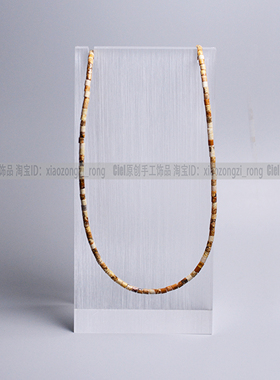 Ciel2mm管珠木变石项链