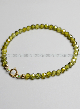 Ciel原创手工锆石手链绿色极细