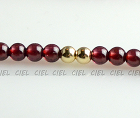 ciel原创酒红色石榴石女迷你手链